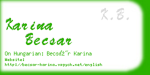 karina becsar business card